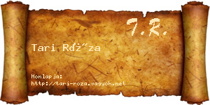 Tari Róza névjegykártya